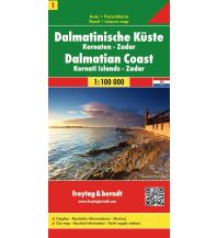 Straßenkarten Kroatien freytag & berndt Auto + Freizeitkarte Dalmatinische Küste Blatt 1, Kornaten - Zadar 1:100.000 KOMPASS freytag & berndt