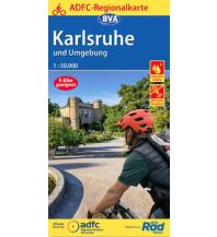 Cycling Maps Germany ADFC-Regionalkarte Karlsruhe und Umgebung,1:50.000, reiß- und wetterfest, GPS-Tracks Download BVA BikeMedia