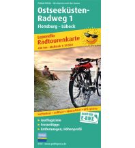Radkarten Deutschland Ostseeküsten-Radweg 1, Flensburg - Lübeck, Radtourenkarte 1:50.000 KOMPASS freytag & berndt