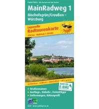 Radkarten Deutschland MainRadweg 1, Bischofsgrün/Creußen - Würzburg, Radtourenkarte 1:50.000 KOMPASS freytag & berndt