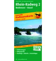 Radkarten Schweiz Rhein-Radweg 2, Bodensee - Basel, Radtourenkarte 1:50.000 KOMPASS freytag & berndt