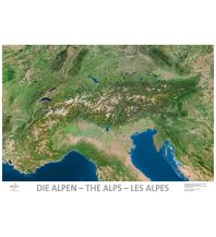 Poster and Wall Maps Satellitenbildkarte  "Die Alpen" EoVision