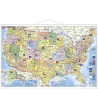 Poster and Wall Maps USA Bundesstaaten mit Postleitzahlen mit Metallleisten 1:5.500.000 Stiefel GmbH
