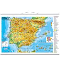 Poster und Wandkarten Spanien und Portugal physisch - Wandkarte laminiert mit Metallbeleistung Stiefel GmbH