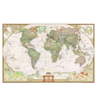 Poster und Wandkarten Wandkarte Welt Executive auf Kork-Pinnwand mit Holzrahmen 1:45.500.000 Interkart Direct