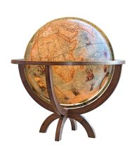 Globes Columbus IMPERIAL Leuchtglobus, Grossglobus mit ca. 100 cm Kugeldurchmesser, Vintage-Kartenbild mit handgezeichneten Illustrationen,politisch aktuell, handkaschiert, mit exklusivem Holzgestuehl aus amerikanischem Nussbaumholz Columbus Globen Verlag Paul Oestergaard GmbH