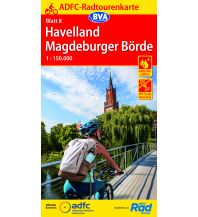 Radkarten Deutschland ADFC-Radtourenkarte 8 Havelland Magdeburger Börde 1:150.000, reiß- und BVA BikeMedia