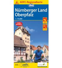 Radkarten Deutschland ADFC Regionalkarte Nürnberger Land/ Oberpfalz, 1:75.000, reiß- und wet KOMPASS freytag & berndt