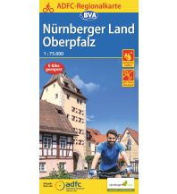 Radkarten Deutschland ADFC Regionalkarte Nürnberger Land/ Oberpfalz, 1:75.000, reiß- und wet KOMPASS freytag & berndt