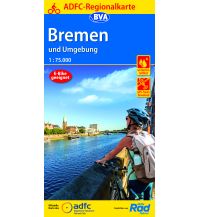 Radkarten Deutschland ADFC-Regionalkarte Bremen und Umgebung, 1:75.000, reiß- und wetterfest BVA BikeMedia