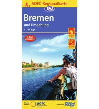 Radkarten Deutschland ADFC-Regionalkarte Bremen und Umgebung, 1:75.000, reiß- und wetterfest KOMPASS freytag & berndt