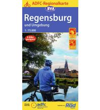 Cycling Maps Germany ADFC-Regionalkarte Regensburg und Umgebung mit Tagestouren-Vorschlägen BVA BikeMedia