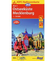 Radkarten Deutschland ADFC-Radtourenkarte 3, Ostseeküste - Mecklenburg 1:150.000 KOMPASS freytag & berndt