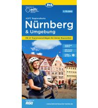 Radkarten Deutschland ADFC Regionalkarte Nürnberg & Umgebung mit Tourenvorschlägen, 1:75.000, reiß- und wetterfest, GPS-Tracks Download, E-Bike geeignet BVA BikeMedia