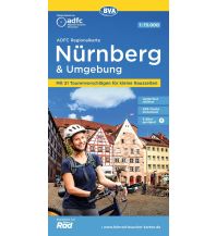 Radkarten Deutschland ADFC Regionalkarte Nürnberg & Umgebung mit Tourenvorschlägen, 1:75.000, reiß- und wetterfest, GPS-Tracks Download, E-Bike geeignet KOMPASS freytag & berndt