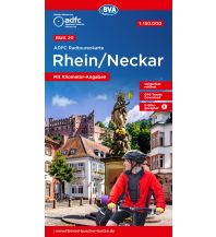 Radkarten Deutschland ADFC Radtourenkarte 20, Rhein, Neckar 1:150.000 BVA BikeMedia