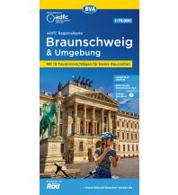 Radkarten Deutschland ADFC-Regionalkarte Braunschweig und Umgebung, 1:75.000, mit Tagestourenvorschlägen, reiß- und wetterfest, E-Bike-geeignet, GPS-Tracks-Download BVA BikeMedia