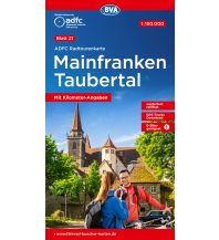 Radkarten Deutschland ADFC Radtourenkarte 21, Mainfranken, Taubertal 1:150.000 KOMPASS freytag & berndt