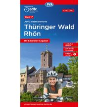 Radkarten Deutschland ADFC-Radtourenkarte 17, Thüringer Wald, Rhön 1:150.000 KOMPASS freytag & berndt