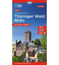 Cycling Maps Germany ADFC-Radtourenkarte 17, Thüringer Wald, Rhön 1:150.000 BVA BikeMedia