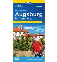 Radkarten Deutschland ADFC-Regionalkarte Augsburg und Umgebung, 1:75.000, mit Tagestourenvorschlägen, reiß- und wetterfest, E-Bike-geeignet, GPS-Tracks-Download KOMPASS freytag & berndt
