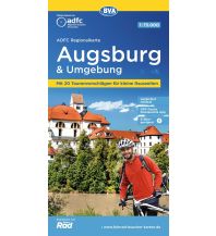 Radkarten Deutschland ADFC-Regionalkarte Augsburg und Umgebung, 1:75.000, mit Tagestourenvorschlägen, reiß- und wetterfest, E-Bike-geeignet, GPS-Tracks-Download KOMPASS freytag & berndt