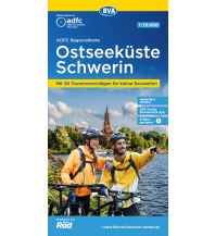 Radkarten Deutschland ADFC-Regionalkarte Ostseeküste, Schwerin 1:75.000 BVA BikeMedia