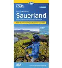 Cycling Maps Germany ADFC-Regionalkarte Sauerland mit Tagestouren-Vorschlägen, 1:75.000, reiß- und wetterfest, GPS-Tracks Download BVA BikeMedia