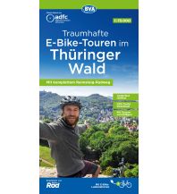 Radkarten Deutschland ADFC Traumhafte E-Bike-Touren im Thüringer Wald, 1:75.000, mit Tagestourenvorschlägen, reiß- und wetterfest, GPS-Tracks-Download KOMPASS freytag & berndt