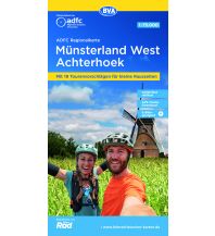 Radkarten Niederlande ADFC-Regionalkarte Münsterland West / Flusslandschaft Achterhoek, 1:75.000, mit Tagestourenvorschlägen, reiß- und wetterfest, E-Bike-geeignet, GPS-Tracks-Download BVA BikeMedia