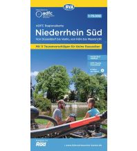 Cycling Maps Netherlands ADFC-Regionalkarte Niederrhein Süd 1:75.000, mit Tagestourenvorschlägen, reiß- und wetterfest, E-Bike-geeignet, mit Knotenpunkten, GPS-Tracks-Download BVA BikeMedia