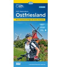 Radkarten Deutschland ADFC-Regionalkarte Ostfriesland 1:75.000 BVA BikeMedia