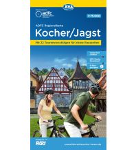 Radkarten Deutschland ADFC-Regionalkarte Kocher/ Jagst, 1:75.000, mit Tagestourenvorschlägen, reiß- und wetterfest, E-Bike-geeignet, GPS-Tracks-Download KOMPASS freytag & berndt