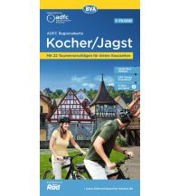 Radkarten Deutschland ADFC-Regionalkarte Kocher/ Jagst, 1:75.000, mit Tagestourenvorschlägen, reiß- und wetterfest, E-Bike-geeignet, GPS-Tracks-Download KOMPASS freytag & berndt