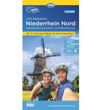 Cycling Maps Germany ADFC-Regionalkarte Niederrhein Nord, 1:75.000, mit Tagestourenvorschlägen, reiß- und wetterfest, E-Bike-geeignet, mit Knotenpunkten, GPS-Tracks Download BVA BikeMedia