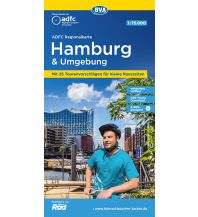 Radkarten Deutschland ADFC-Regionalkarte Hamburg und Umgebung, 1:75.000, mit Tagestourenvorschlägen, reiß- und wetterfest, E-Bike-geeignet, GPS-Tracks-Download BVA BikeMedia
