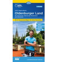 Radkarten Deutschland ADFC-Regionalkarte Oldenburger Land, 1:75.000, mit Tagestourenvorschlägen, mit Knotenpunkten, reiß- und wetterfest, E-Bike-geeignet, GPS-Tracks Download BVA BikeMedia