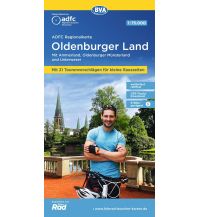Radkarten Deutschland ADFC-Regionalkarte Oldenburger Land, 1:75.000, mit Tagestourenvorschlägen, mit Knotenpunkten, reiß- und wetterfest, E-Bike-geeignet, GPS-Tracks Download KOMPASS freytag & berndt