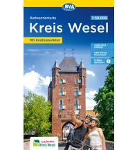 Radkarten Deutschland BVA Radwanderkarte Kreis Wesel 1:50.000, mit Knotenpunkten und km-Angaben, reiß- und wetterfest, GPS-Tracks Download, E-Bike geeignet BVA BikeMedia