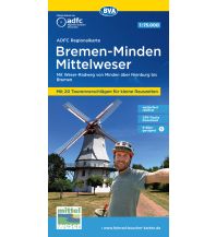 Radkarten Deutschland ADFC-Regionalkarte Bremen-Minden Mittelweser, 1:75.000, mit Tagestourenvorschlägen, reiß- und wetterfest, E-Bike-geeignet, GPS-Tracks Download BVA BikeMedia