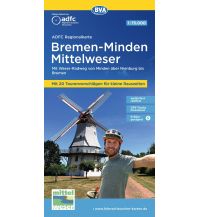 Radkarten Deutschland ADFC-Regionalkarte Bremen-Minden Mittelweser, 1:75.000, mit Tagestourenvorschlägen, reiß- und wetterfest, E-Bike-geeignet, GPS-Tracks Download KOMPASS freytag & berndt