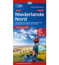 Radkarten Niederlande ADFC-Radtourenkarte NL 1, Niederlande Nord 1:150.000 BVA BikeMedia