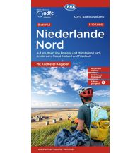 Radkarten ADFC-Radtourenkarte NL 1, Niederlande Nord 1:150.000 KOMPASS freytag & berndt