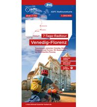 Radkarten Italien ADFC-Radtourenkarte IT-PO, 7-Tage-Radtour Venedig-Florenz 1:200.000 BVA BikeMedia