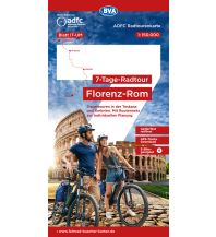 Radkarten Italien ADFC-Radtourenkarte IT-UM, 7-Tage-Radtour Florenz-Rom 1:150.000 BVA BikeMedia