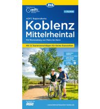 Radkarten Deutschland ADFC-Regionalkarte Koblenz, Mittelrheintal 1:75.000 BVA BikeMedia
