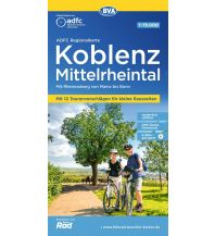 Radkarten Deutschland ADFC-Regionalkarte Koblenz, Mittelrheintal 1:75.000 KOMPASS freytag & berndt