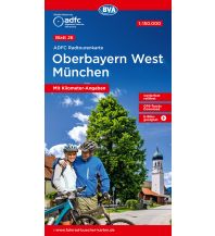 Radkarten Österreich ADFC-Radtourenkarte 26, Oberbayern West, München 1:150.000 KOMPASS freytag & berndt