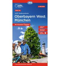Radkarten Österreich ADFC-Radtourenkarte 26, Oberbayern West, München 1:150.000 KOMPASS freytag & berndt