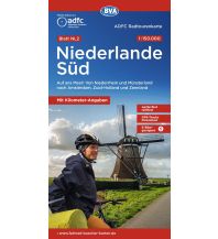 Cycling Maps Netherlands ADFC-Radtourenkarte NL 2, Niederlande Süd 1:150.000 BVA BikeMedia